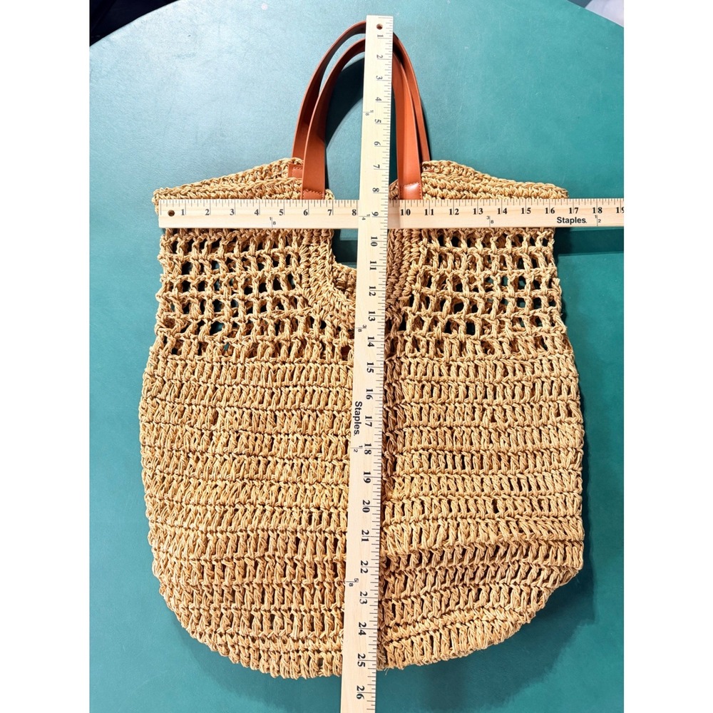 Banana Republic Factory Paper Straw Shopper Tote Boho Coastal Natural - Picture 2 of 5